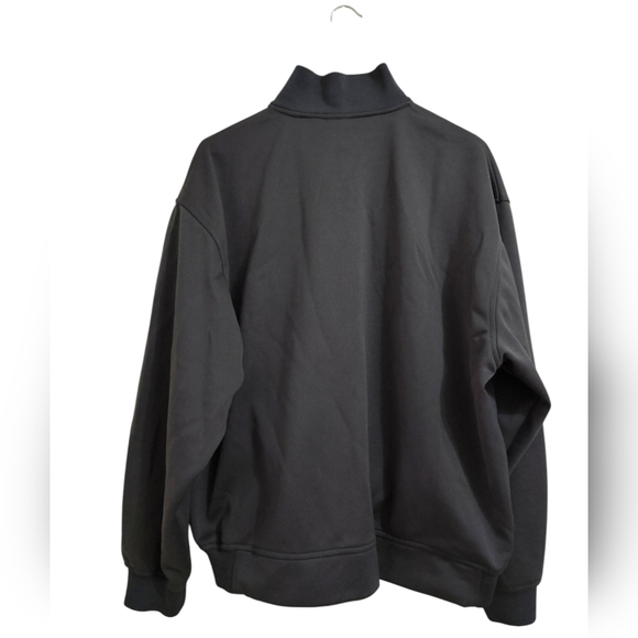 Athletic Works Mens sz XL Black Track Jacket with White and Gold Stripes - Picture 2 of 6